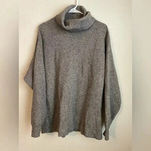 Free People Softly Structured Turtleneck Ribbed Gray Tunic Sweater Size S